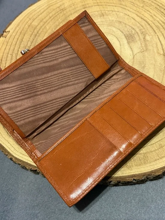 Dooney & Bourke Vintage Brown Leather Wallet Checkbook AS IS - Picture 6 of 11